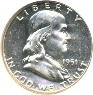 image for: 1951 50c NGC Proof 64