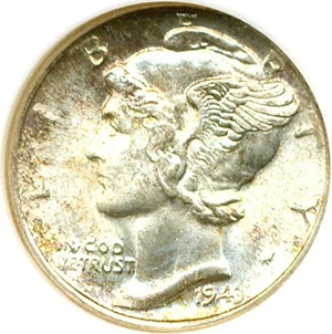 image for: 1943-D 10c NGC MS66 FB
