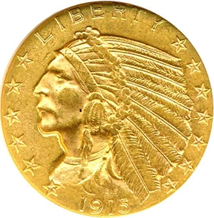 image for: 1915 $5 NGC MS61