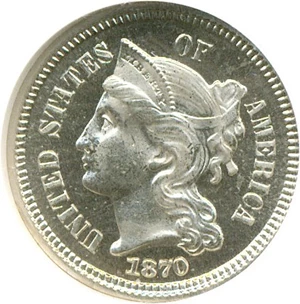 image for: 1870 3cN NGC Proof 65 Cameo
