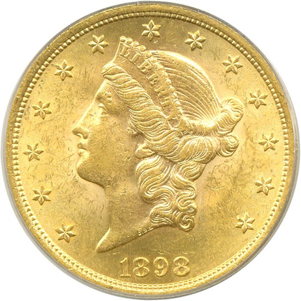 image for: 1898 $20  PCGS MS62