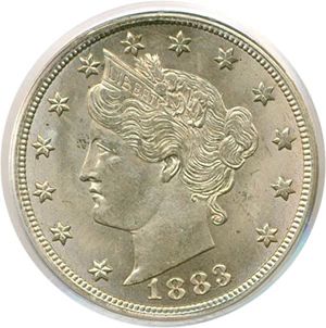image for: 1883 5c With Cents PCGS MS65