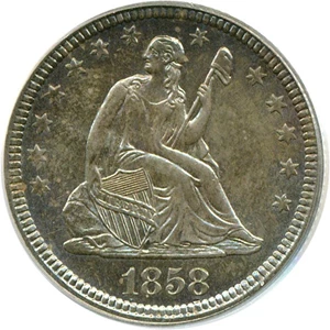 image for: 1858 25c PCGS MS64