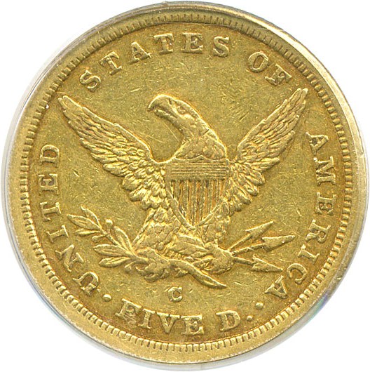 image for: 1842-C $5 Large Date PCGS XF40