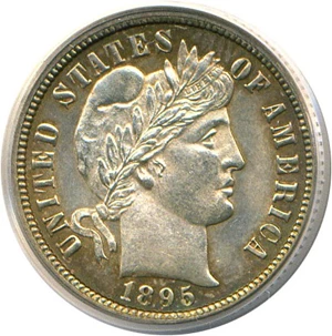 image for: 1895-O 10c PCGS MS63