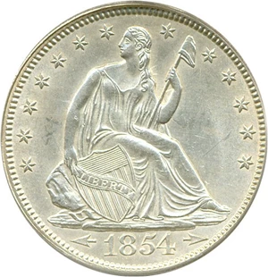 image for: 1854 50c Arrows PCGS MS61