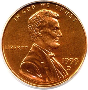 image for: 1999-D 1c PCGS MS68 RD