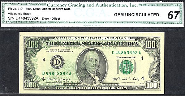 1990 $100 Cleveland (Fr. 2173D)