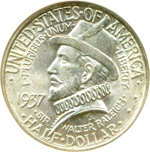 image for: 1937 50c Roanoke NGC MS65