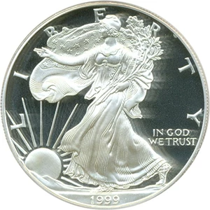 image for: 1999-P $1 Silver Eagle PCGS Proof 69 DCameo
