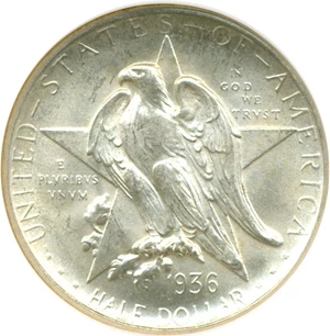 image for: 1936 50c Texas NGC MS65