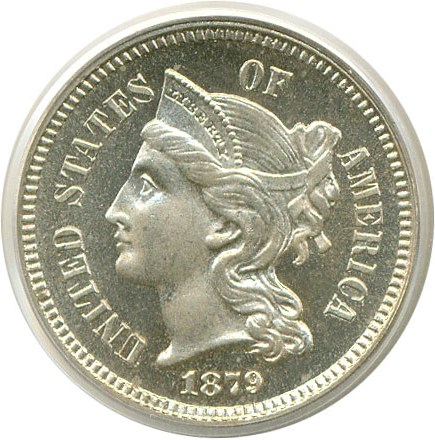 image for: 1879 3cN  PCGS Proof 66 Cameo