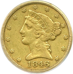 image for: 1846-C $5 PCGS VF30