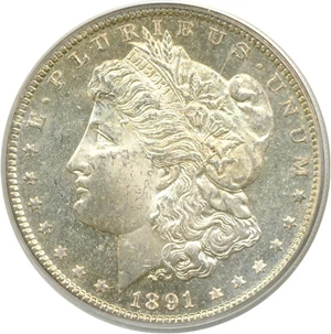 image for: 1891 $1 PCGS MS62 PL