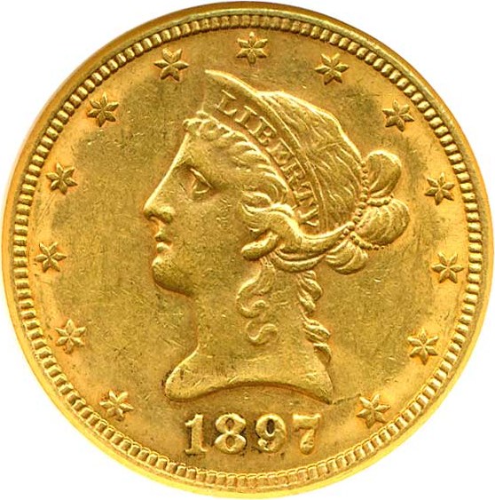 image for: 1897-S $10  NGC AU55
