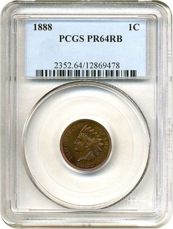 image for: 1888 1c  PCGS Proof 64 RB * Color *