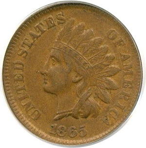 image for: 1865 1c Plain 5 PCGS XF40