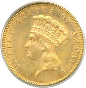 image for: 1879 $3 PCGS MS61