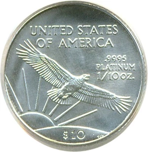 image for: 2006 $10 Platinum Eagle PCGS MS69 - 10th Anniversary