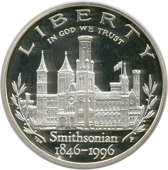 image for: 1996-P $1 Smithsonian PCGS Proof 69 DCameo