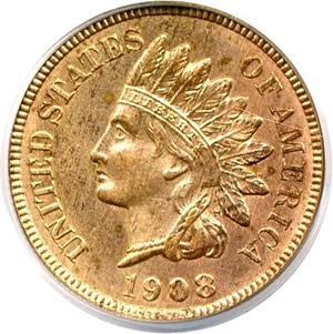 image for: 1908-S 1c PCGS MS63 RD