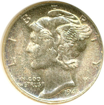 image for: 1945-S 10c  NGC MS67 