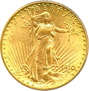 image for: 1910-D $20 PCGS MS65