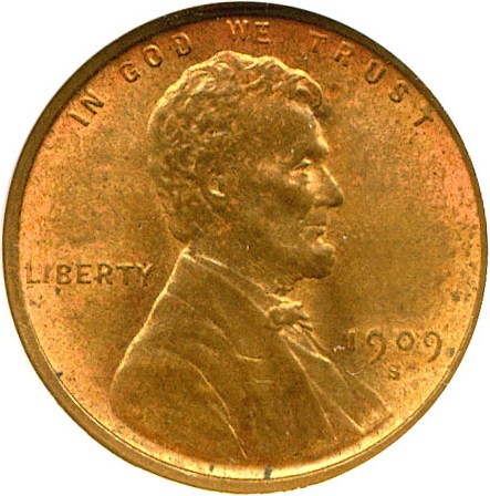 image for: 1909-S 1c Lincoln NGC MS65 RB