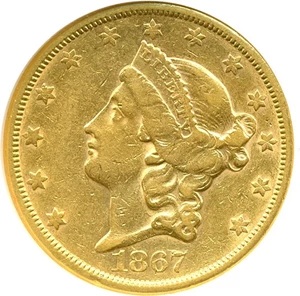 image for: 1867-S $20 NGC XF45