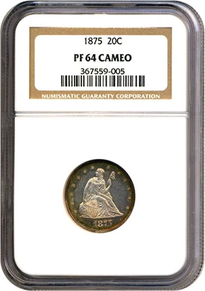 image for: 1875 20c NGC Proof 64 Cameo
