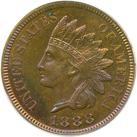 image for: 1888 1c  PCGS Proof 64 RB * Color *