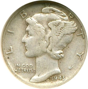 image for: 1943-S/S 10c NGC VF25