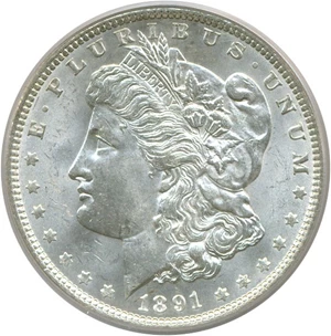 image for: 1891 $1 PCGS MS63