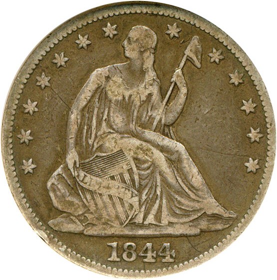 image for: 1844 50c  NGC F12