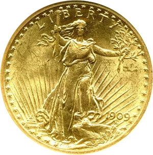 image for: 1909 $20 NGC MS62