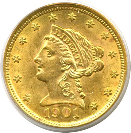 image for: 1901 $2 1/2  PCGS MS63 