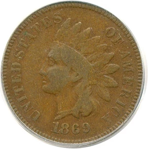 image for: 1869 1c PCGS/CAC VG-8