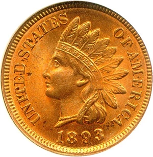 image for: 1893 1c NGC MS65 RD