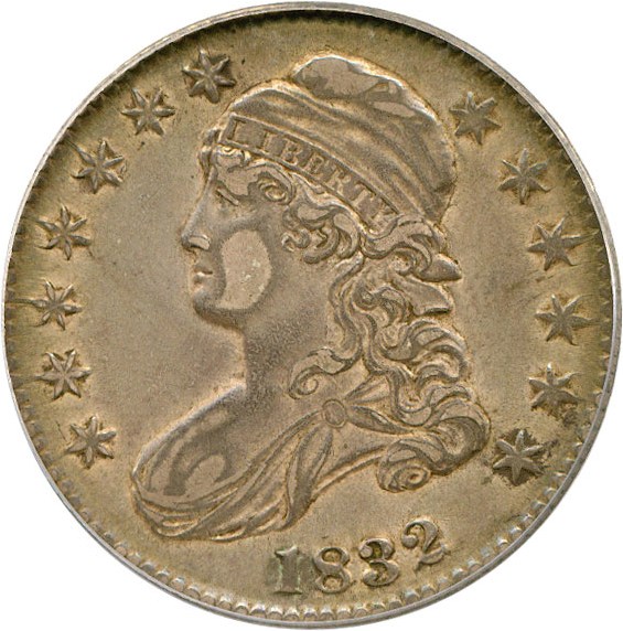 image for: 1832 50c Large Letters PCGS/CAC XF45 
