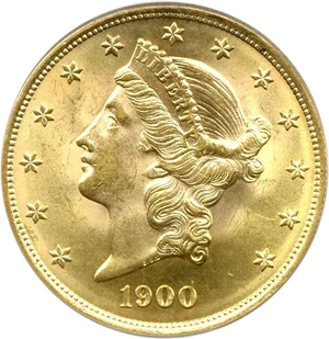 image for: 1900 $20 PCGS MS63