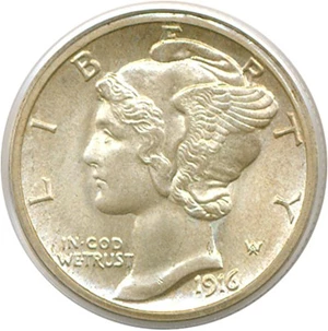 image for: 1916-S 10c Mercury PCGS MS66