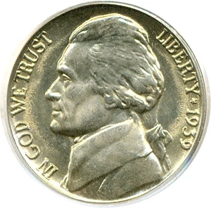 image for: 1939 5c Reverse of 1940 PCGS MS66 ex: Omaha Bank Hoard