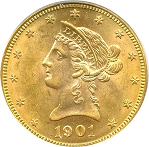 image for: 1901 $10 PCGS MS63