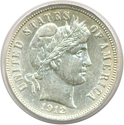 image for: 1912 10c  PCGS AU55