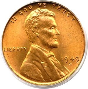 image for: 1949-S 1c PCGS MS67 RD
