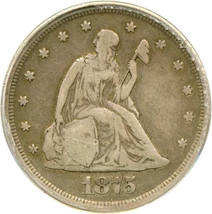 image for: 1875-S 20c PCGS VF20