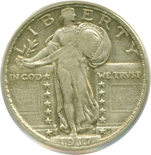 image for: 1917-D 25c Ty.2 PCGS XF40