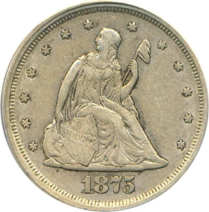 image for: 1875-S 20c PCGS XF45
