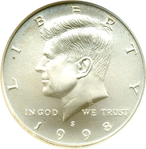 image for: 1998-S 50c Specimen ANACS MS67