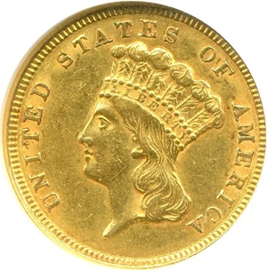 image for: 1854 $3 ANACS AU55